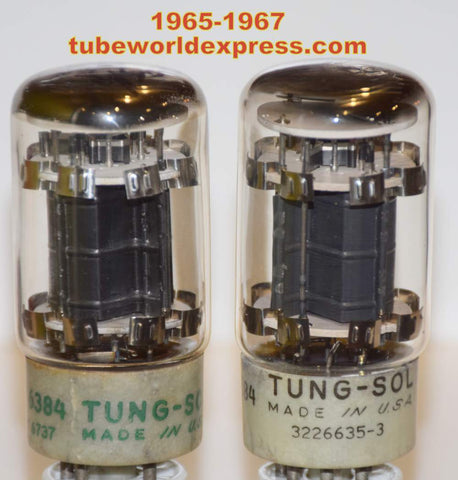(!!!) (Good Value Pair) 6384 Tungsol NOS 1966-1967 (56ma and 57ma)