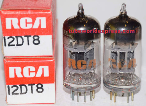 (!!) (Best Pair) 12DT8 RCA gray plates NOS 1970's (11/12.2ma and 11/12.6ma)