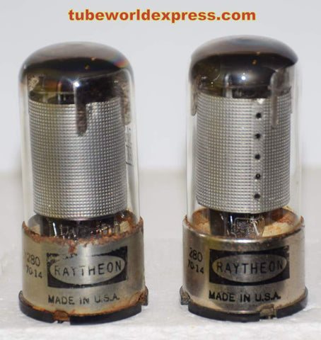 (!!) (1 Pair) 6SH7GT Tungsol 1940's rebranded Raytheon NOS 1970 (10.0ma and 10.8ma)