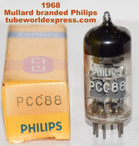 (!!!!) (Recommended Single) PCC88=7DJ8 Mullard branded Philips NOS 1968 (11.5/13.5ma) (Similar sound to 6DJ8 Mullard)