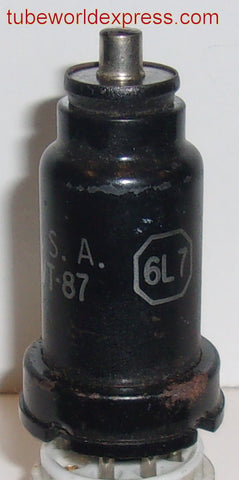 6L7=VT-87 RCA used/good 1940's some paint flaked off metal can (36/16)