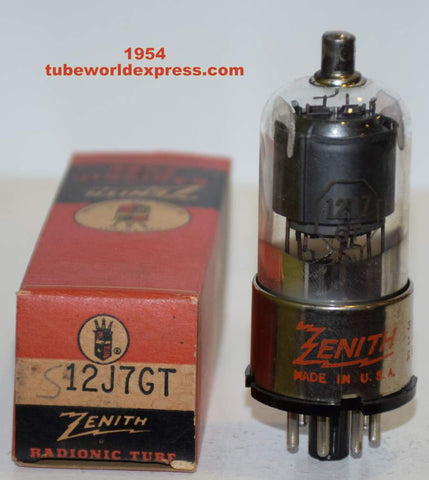 12J7GT Sylvania Zenith NOS 1954 era hairline crack in base (101/60)