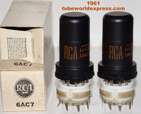 (!!!!) (Recommended PAIR) 6AC7 RCA NOS 1961 (11.4/12.4ma)