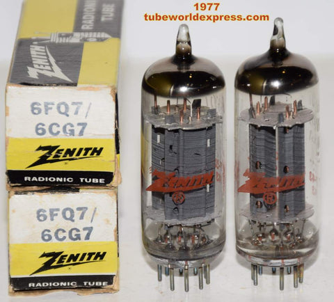 (!!!!) (Recommended Pair) 6FQ7 Zenith by GE NOS 1977 (6.2/8.0ma and 6.0/8.4ma)