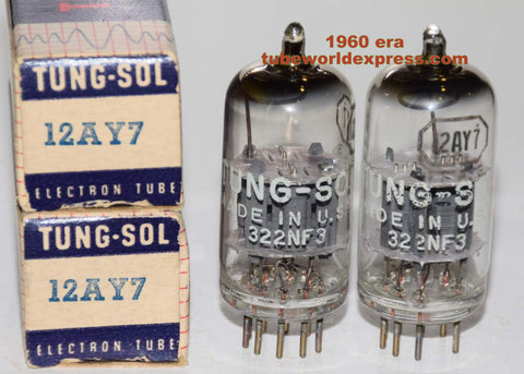 9.10.21 (!!!!!) (Best Overall Pair) 12AY7 Tungsol pinched plates like RCA 