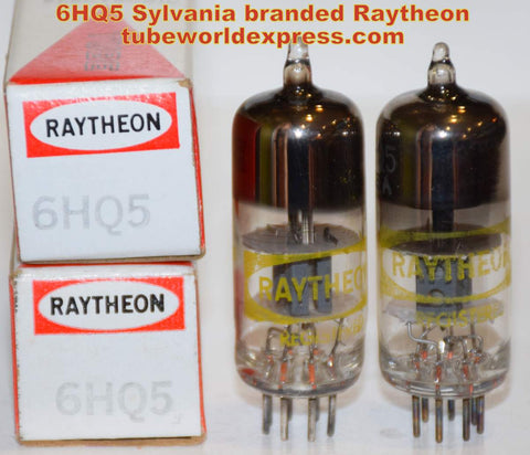 (!) (~ Recommended Pair ~) 6HQ5 Sylvania branded Raytheon NOS 1970 era same build (13.2/14.6ma)