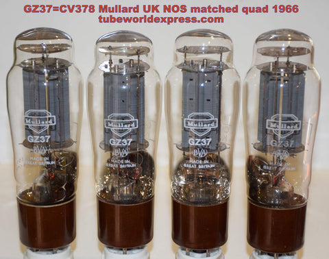 (!!!!) (Best Matched Quad) CV378=GZ37 Mullard NOS 1966 same date codes original boxes