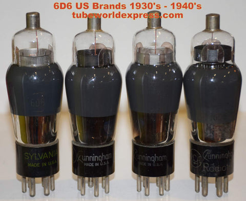 (1 set of 4 tubes) 6D6 Mixed US Brands used/good 1930's - 1940's (set of 4)