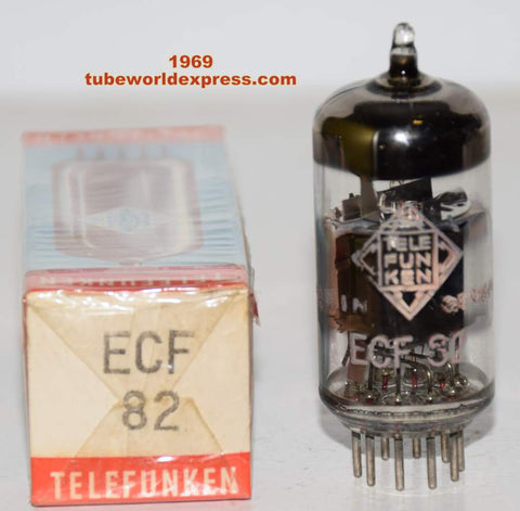 (!!) (Best Telefunken) ECF82=6U8 Telefunken Germany <> bottom NOS 1969 (24ma triode and 9.4ma pentode)