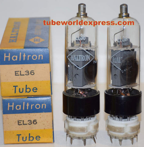 (!) (Recommended Pair) EL36 Haltron Japan clear top NOS 1960's (86ma and 93ma)