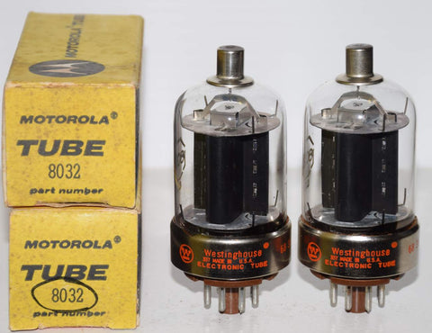 (!!) (Recommended Pair) 8032 Westinghouse NOS 1968 (88ma and 90ma)