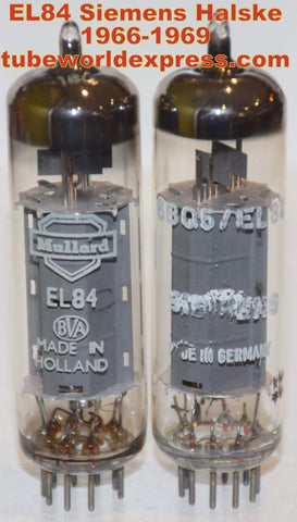 (!!!) (Best Siemens Pair) EL84 Siemens Halske Germany 1966-1969 (40ma and 42.5ma)