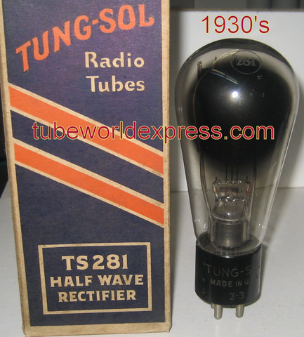 TS-281 Tungsol Balloon NOS engraved base 1930's (60/30) (strongest single - best overall)