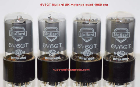(!!!!!) (Best Quad) 6V6GT Mullard UK black plate NOS 1960 era (41.8/42.0/42.2/42.4ma)