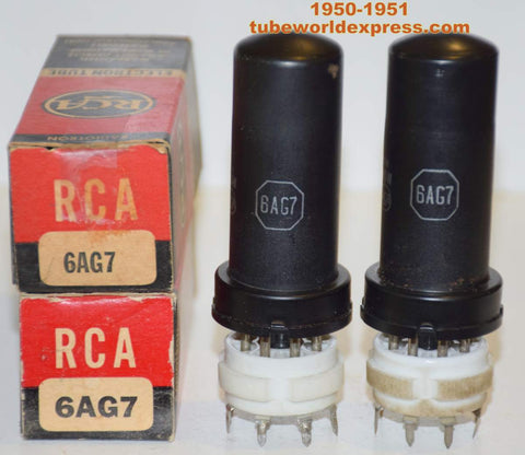 (!!!) (Best Pair) 6AG7 RCA NOS 1950-1951 (31.5ma and 32.0ma)