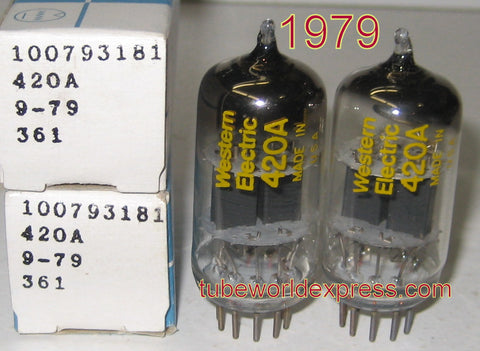 (!!!) (Best Pair) 420A Western Electric NOS 1979 (1.6/1.9ma and 1.6/1.9ma)