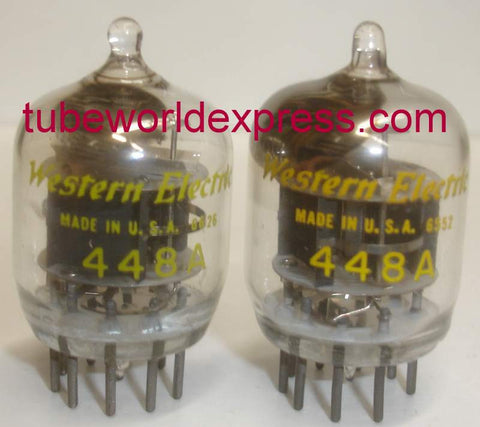 (!) 448A Western Electric tipped top used/like new 1965-1966 (1 pair: 32.6ma and 31.8ma) (matched on Amplitrex)