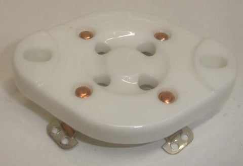 4 pin ceramic chassis mount sockets for 2A3, 300B, 45, 50, 811A (UX-4 base) (0 in stock)