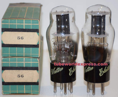 (!!!) (#1 56 National Union Pair) 56 National Union rebranded Western Electronics NOS 1940's (5.0ma and 5.2ma)