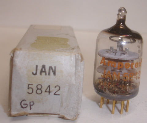 JAN-5842 Amperex USA Gold Pins NOS 1980 (18.5ma Gm=20,500)