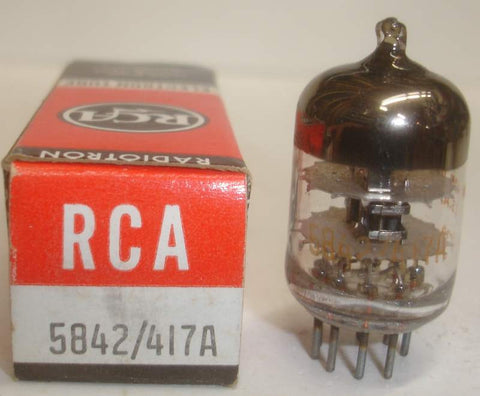 (!!) 5842 Raytheon branded RCA NOS windmill getter galo 1967 (28ma Gm=25,000)