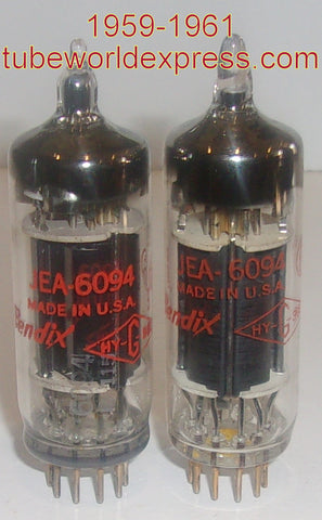 (!!!) (Recommended Pair) JEA-6094 Bendix NOS 1959-1961 pins gently cleaned (57.5ma and 59ma) (matched on Amplitrex)