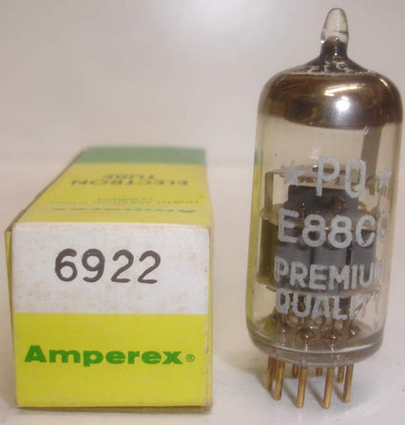 (slightly microphonic) 6922 Amperex PQ Holland 1962 low hours/like new (11.2/11.6ma)