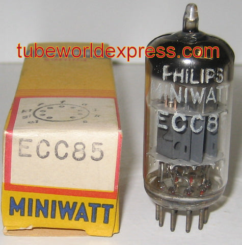 (!!!) (Best Holland Single) ECC85 Philips Miniwatt Holland Kuhl-Tube cryo NOS 1962 (9.4/11.4ma)