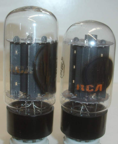 (!!!!!) (BEST VALUE PAIR) 6L6GC RCA Black Plate used/good 1970-1975 (66.5ma and 67.5ma) (Gm like new)