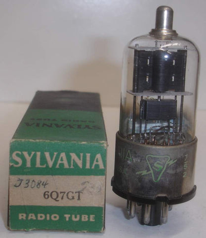 6Q7GT Sylvania NOS 1947 hairline crack in base (30/20)