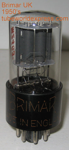 6SL7GT Brimar NOS black base black plates 1950's (2.2/2.4ma) (slightly microphonic)