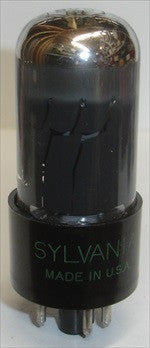 6V6GT Sylvania chrome top black plate coated glass NOS 1953-1954 (43ma)