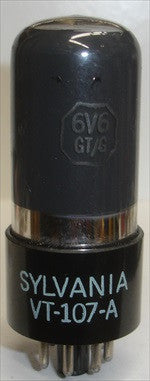 (!!!!) (Best Overall Single) VT-107A=JAN-CHS-6V6GT Sylvania black plate / gray coated glass NOS 1943-1945 (47.5ma)