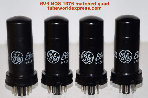 (!!!) (Recommended Quad) 6V6 GE metal can NOS 1976 (35.0, 35.2, 35.2, 35.6mA)