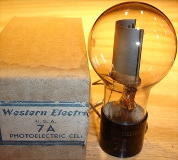 7A WE NOS Phototube in original WE box for 35MM Projector (getter halo cup is loose at bottom of tube)