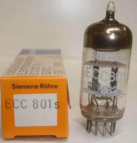 (!!) (Recommended Single) ECC801S=12AT7 Siemens Munich Germany NOS 1981-1982 (13.4/18ma)