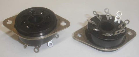 8 pin Amphenol = American Phenolic Corp, Chicago, USA, black chassis mount sockets NOS (0 in stock)