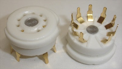 9 pin ceramic pc mount socket with gold-plated pins (10 in stock)