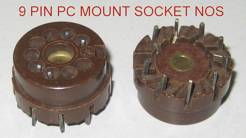 9 pin brown bakelite PC mount NOS (2 in stock)