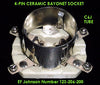 4-pin EF Johnson 123-206-1 = 123-206-200 Jumbo ceramic bayonet socket for 8008, 5C22, C6J vacuum tubes NOS (0 in stock)