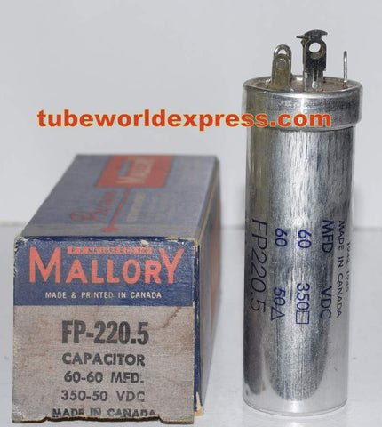 60uf/350VDC and 60uf/50VDC Mallory Canada FP NOS (3