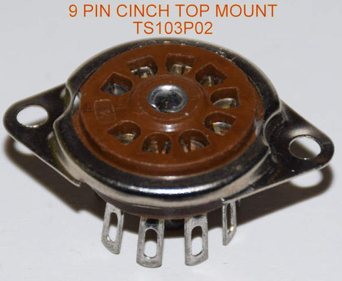 9 pin TS103P02 CINCH top mount brown phenolic sockets NOS (0 in stock)