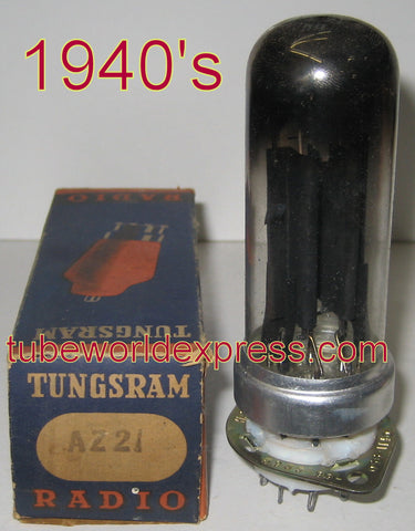AZ21 Tungsram NOS loktal base black plates 1940's (8 in stock)