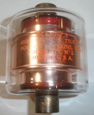 450pf / 7500VDC Dolinko & Wilkens vacuum cap VC450-7.5 (6 in stock)