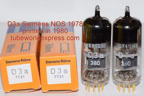 (!!!!) (Best Pair) D3a=7721 Siemens Germany NOS 1978 (32.5/33ma) 1% matched