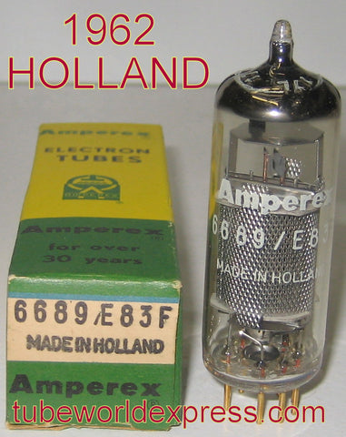 E83F=6689 Amperex Holland NOS gold pins 1962 (9.2ma)