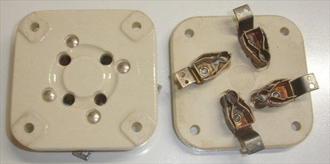 4-Pin EF Johnson (122-244-1) ceramic wafer socket NOS (3 in stock)