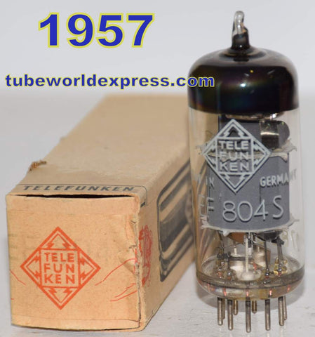 (!!!!) (BEST OVERALL EF804S SINGLE) EF804S Telefunken Germany <> bottom NOS 1957 perfect condition (3.4ma) (oldest EF804S) (V72 / V76 preamp)