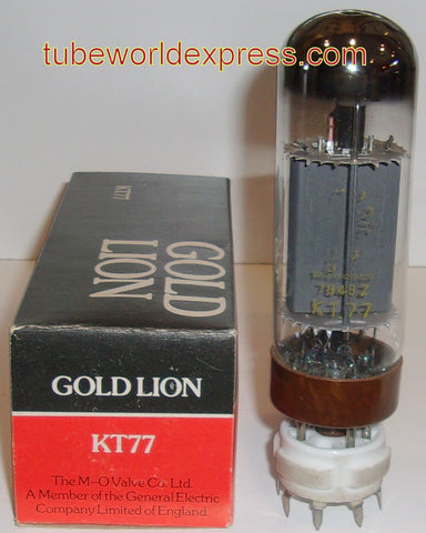 (!!!) (Best Single) KT77 Gold Lion brown base NOS with faded Gold Lion logo (7848=1978) (95ma) (Gm=12,800)