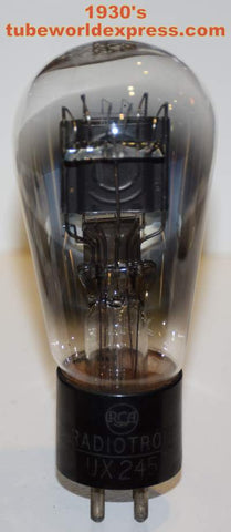 (!!) UX-245 RCA Radiotron Balloon used/good 1930's rattle inside base (20.8ma)